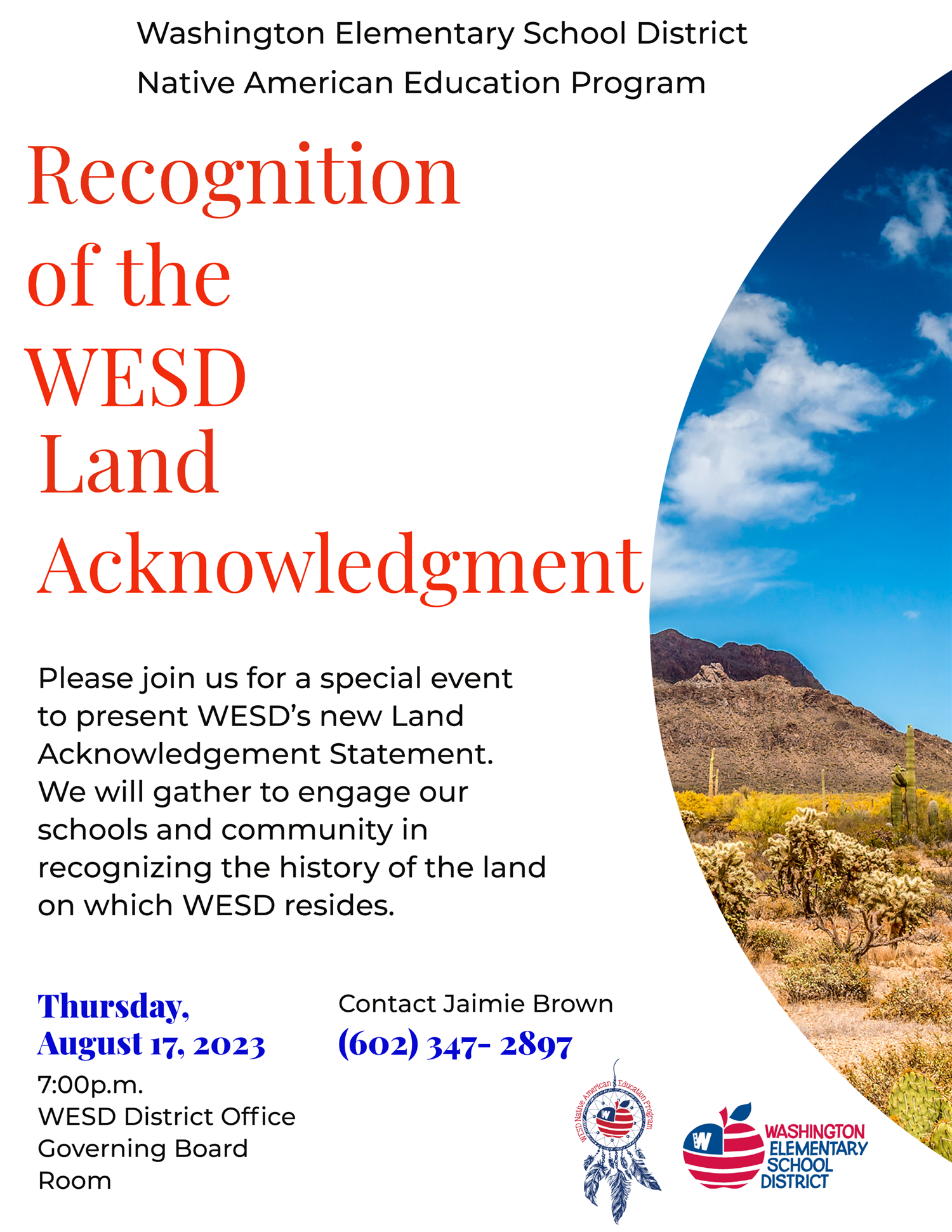 WESD Land Acknowledgment